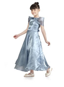 Printed Polyester Square Neck Girls Party Wear Dress