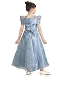 Printed Polyester Square Neck Girls Party Wear Dress