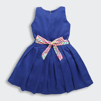 Barbie Royal Blue Frock with Rainbow Print Logo