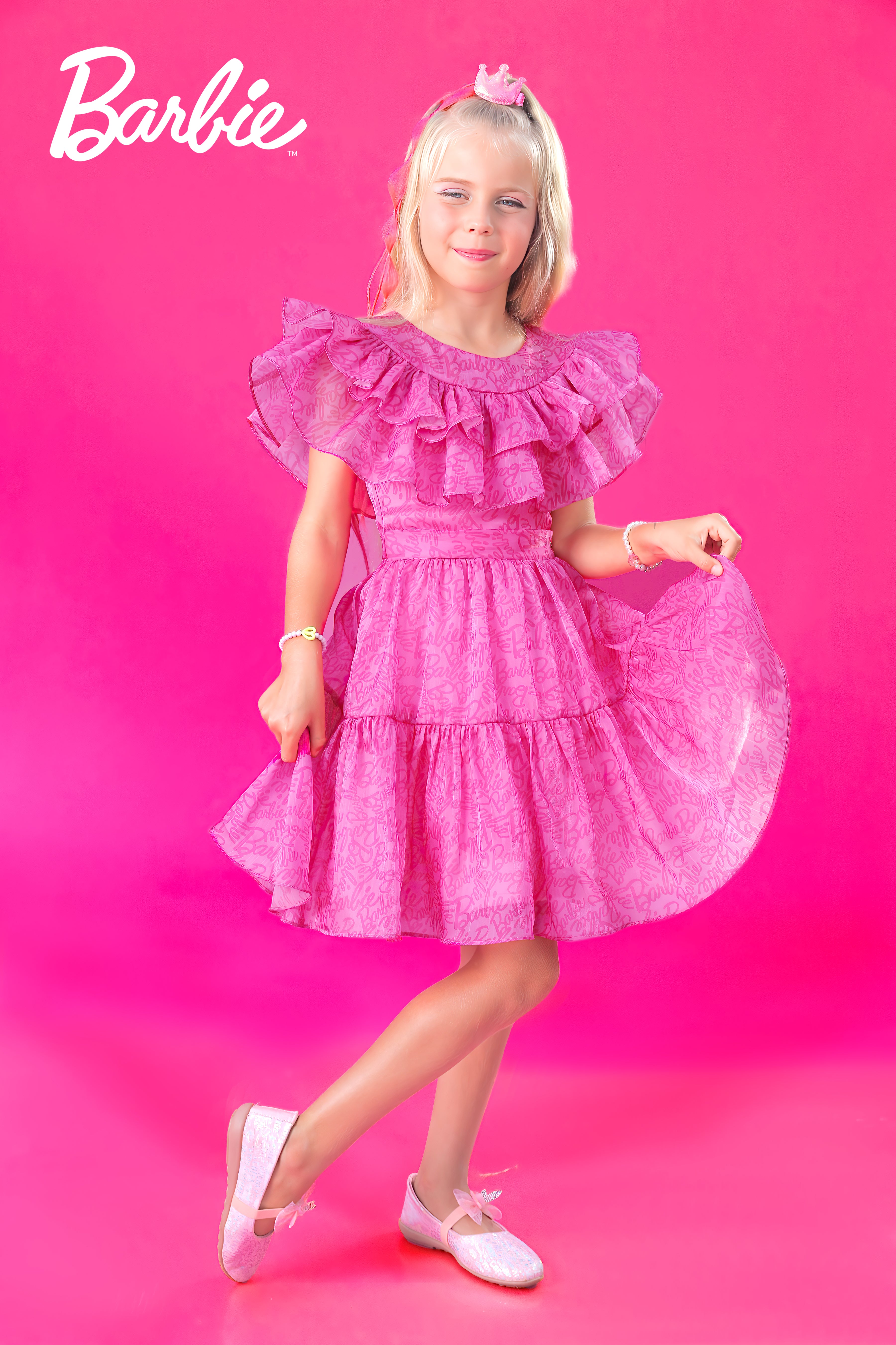 Barbie Double Layer Ruffled Flare Frock