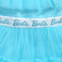 Barbie Gathered Frills Party Wear Frock With Detachable Sequin Bow