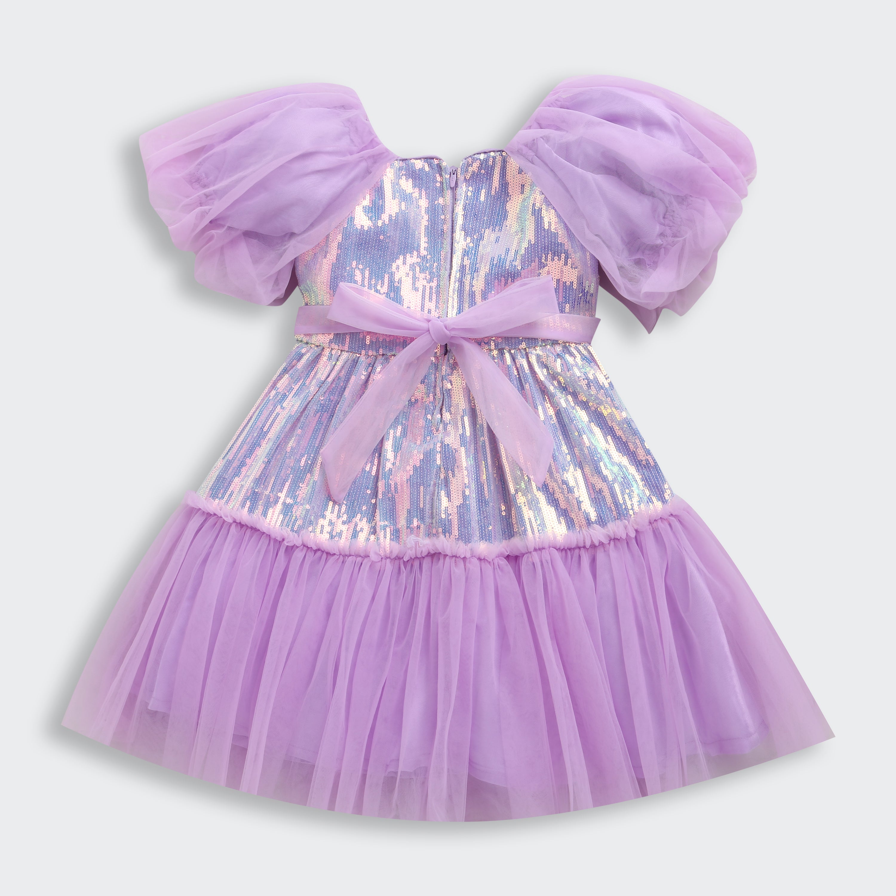 Barbie Sequin Fabric Body with Gathered Sequin Flare Frock