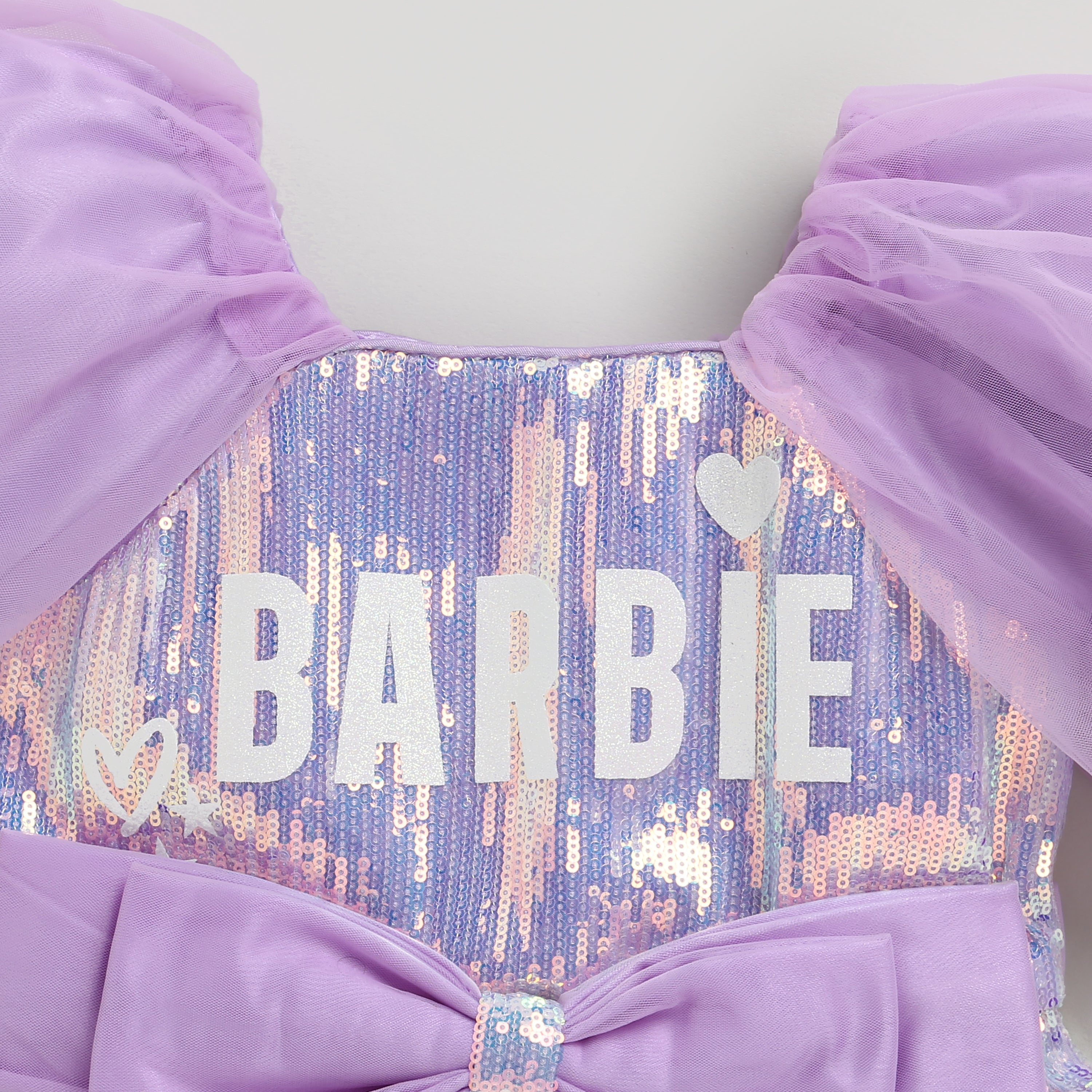 Barbie Sequin Fabric Body with Gathered Sequin Flare Frock