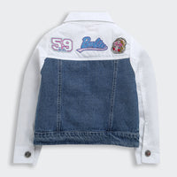 Barbie Stylish Cotton & Denim Jacket with Collar and Front Pockets