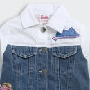 Barbie Stylish Cotton & Denim Jacket with Collar and Front Pockets