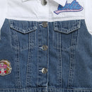 Barbie Stylish Cotton & Denim Jacket with Collar and Front Pockets