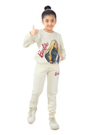 Barbie Graphic Full-Length Joggers with Elastic Waist and Graphic Placed on Left Leg