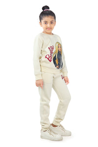 Barbie Graphic Full-Length Joggers with Elastic Waist and Graphic Placed on Left Leg