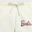 Barbie Graphic Full-Length Joggers with Elastic Waist and Graphic Placed on Left Leg