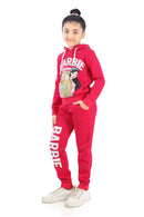 Barbie Graphic Full-Length Joggers with Elastic Waist and Graphic Placed on Right Leg