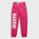 Barbie Graphic Full-Length Joggers with Elastic Waist and Graphic Placed on Right Leg