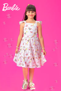 Barbie Strap Midi with Frill & Cuff Length and Fixed Belt