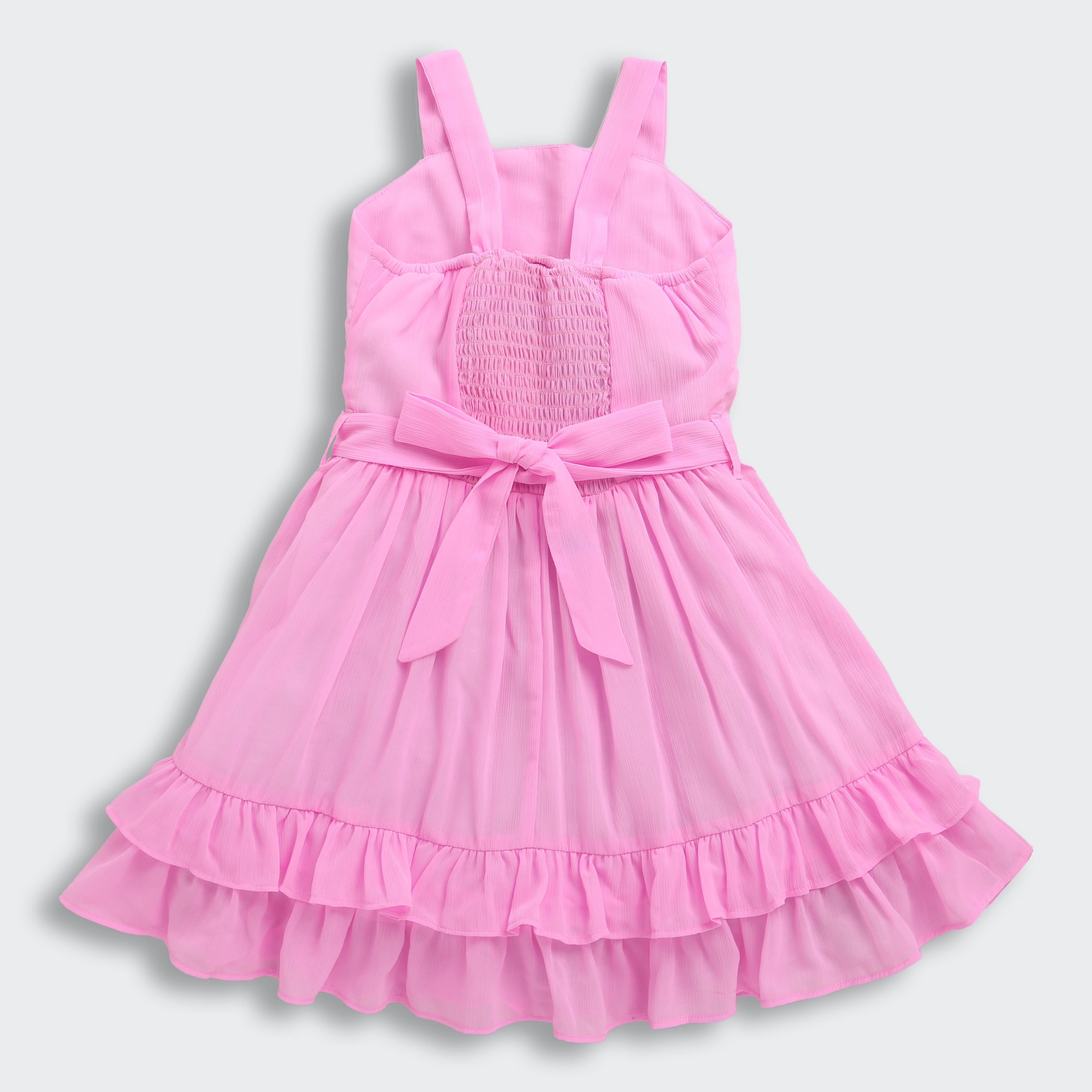 Barbie Spaghetti Strap Midi with Smocking at Back and Frill