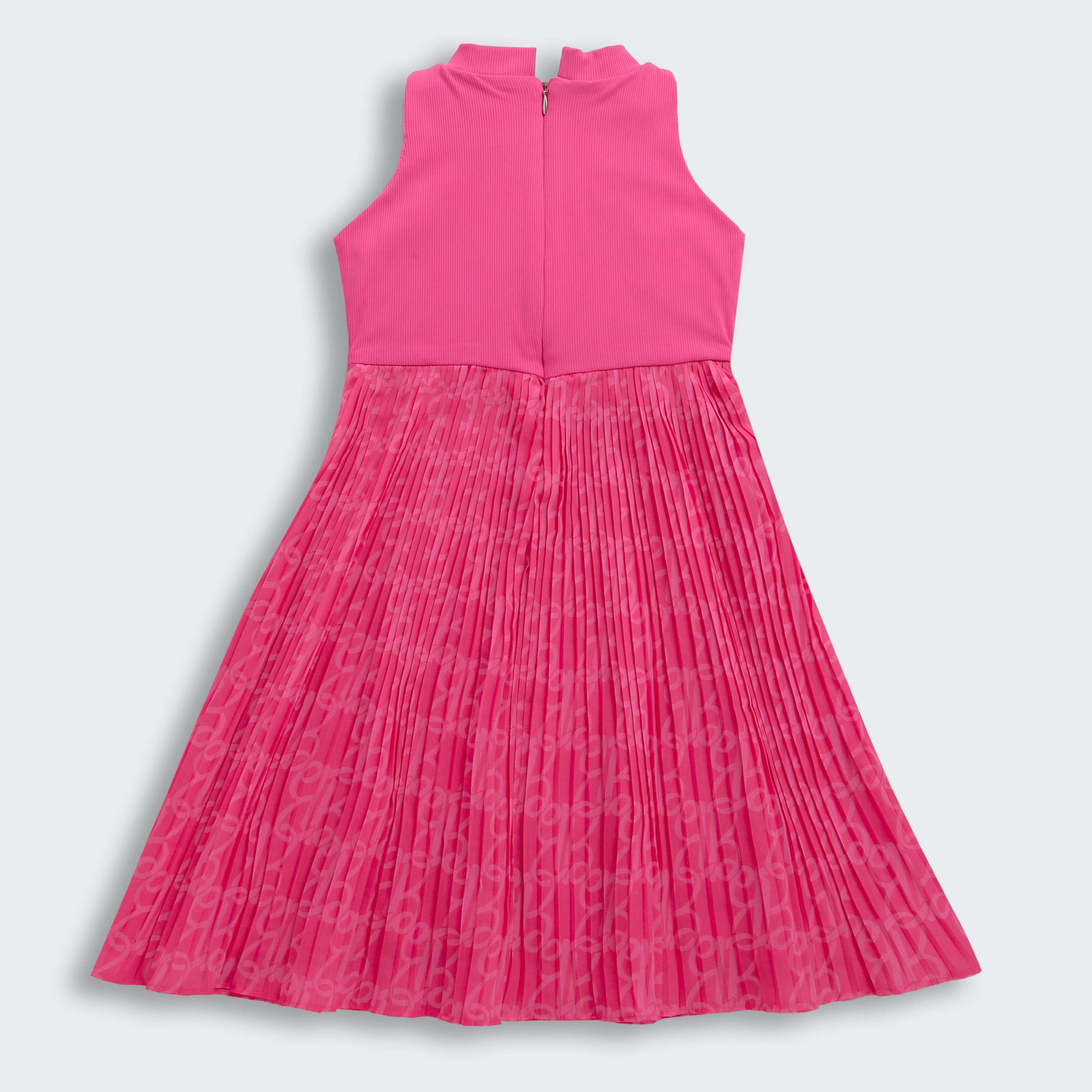 Barbie Round Neck Knitted Top with Pleated Fabric Bottom