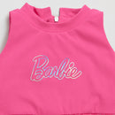 Barbie Round Neck Knitted Top with Pleated Fabric Bottom