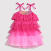 Barbie A-Line Midi With Sequin Yoke Frill in Dark & Light Colours