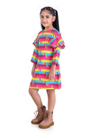 Barbie 3/4 Sleeve Printed Middi Dress