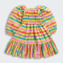 Barbie Rainbow Stripes Smocked Dress