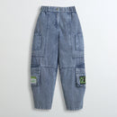 Barbie Stylish Cargo Denim Pant 4 Pockets with Patch Detail