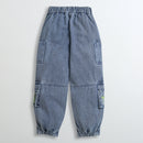 Barbie Stylish Cargo Denim Pant 4 Pockets with Patch Detail