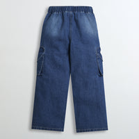 Barbie Dark Blue Cargo Denim Pant