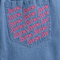 Barbie Denim Wide Leg Pant With Barbie Embroidery