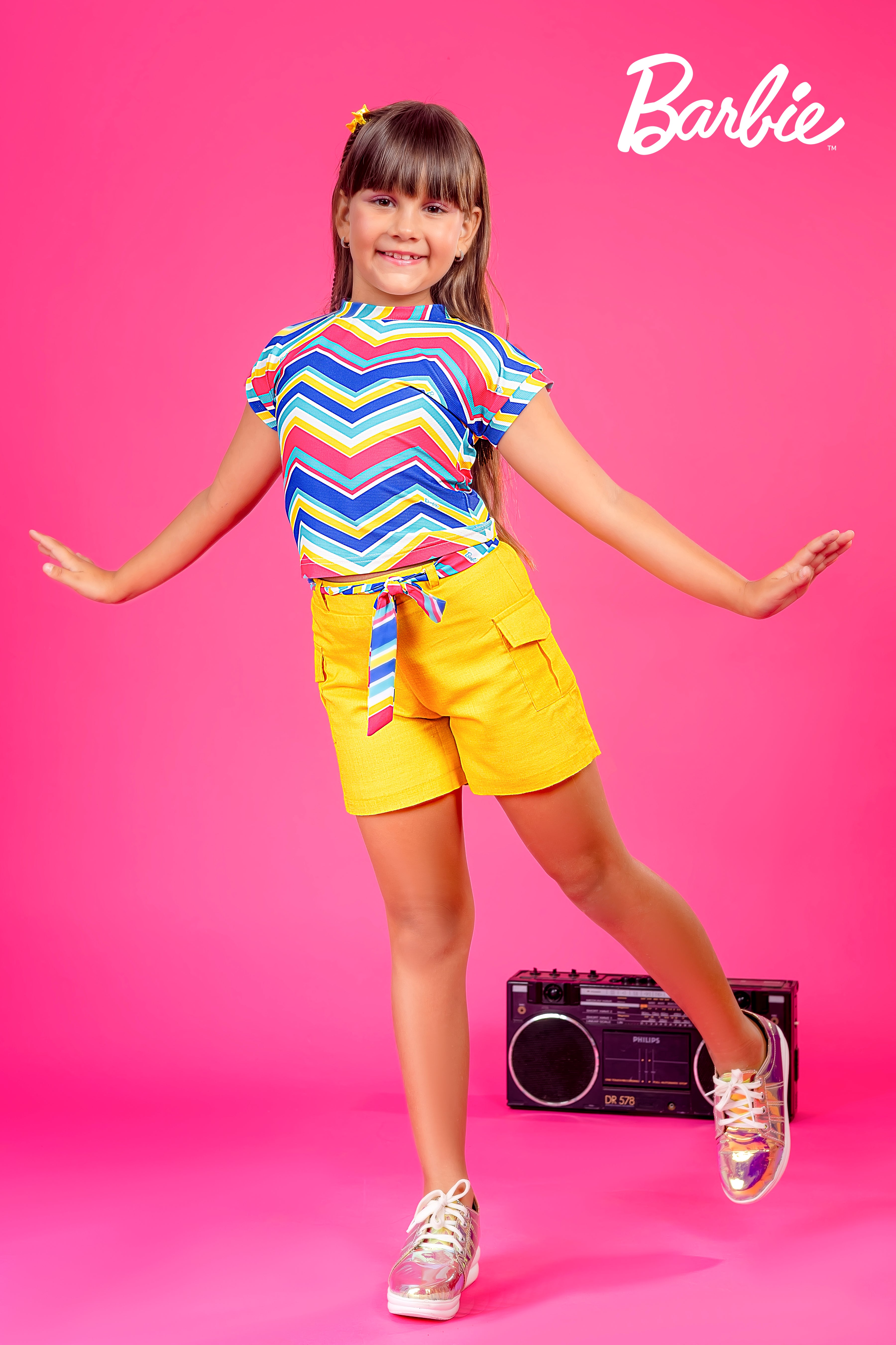 Barbie Cargo Short Set With Consist Rib Fabric