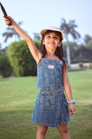 Barbie Denim Corset with Spaghetti Straps & Denim Skorts