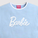 Barbie Top with Contrast White Piping at Sleeves & Neckline