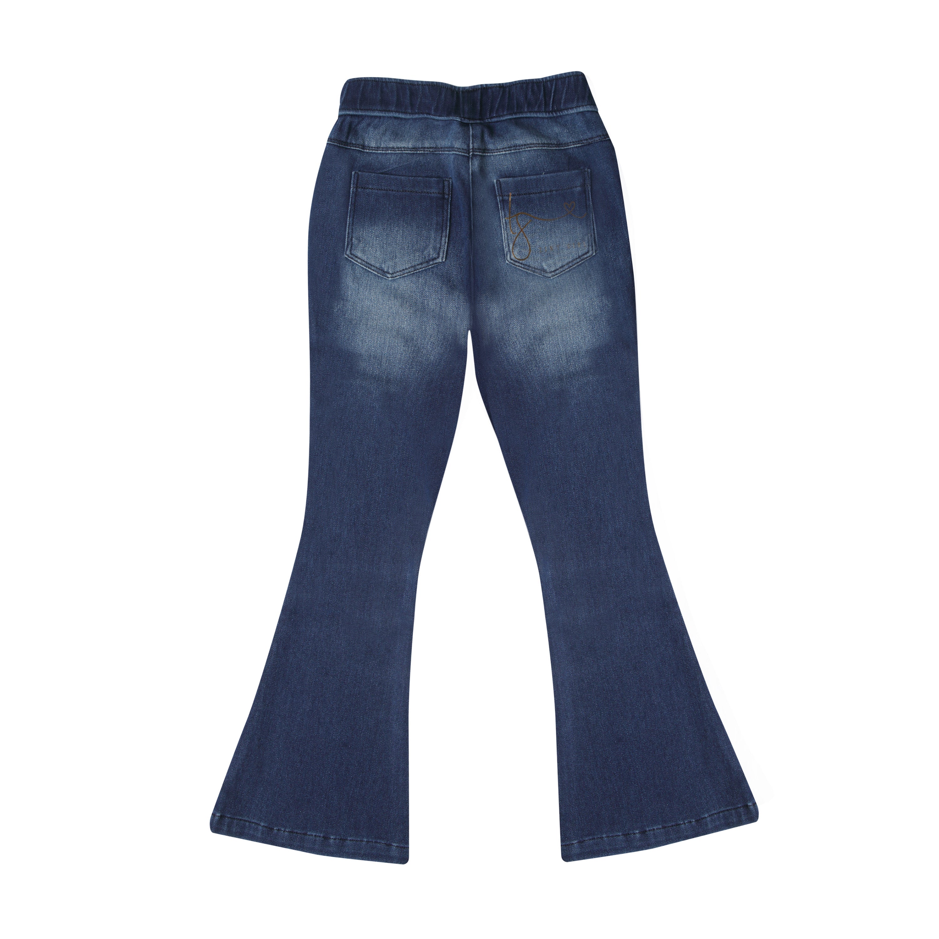 Dark Blue Denim Bell Bottom Jeggings