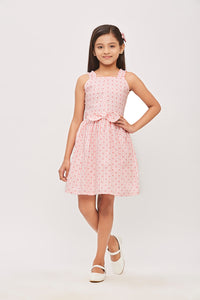 Tiny Girl Sleeveless Design And Playful Stripe Pattern Frock