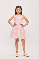 Tiny Girl Sleeveless Design And Playful Stripe Pattern Frock