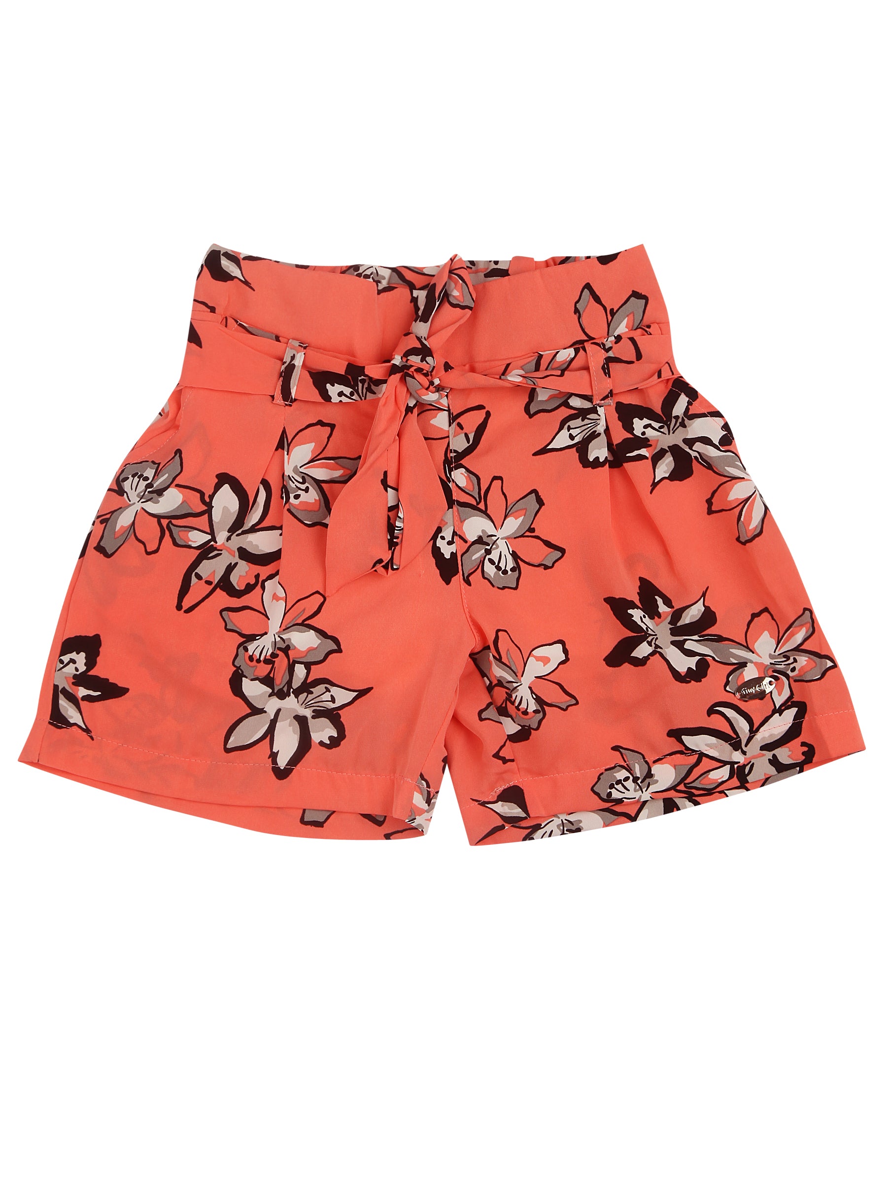 Tiny Girl Printed Peach Shorts