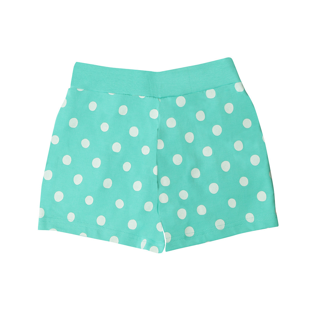 Green Small Dots Printed Shorts In Regular Fit