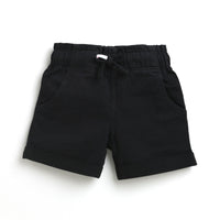 Tiny Girl Black Waist Elastic Pants With Side Pocket