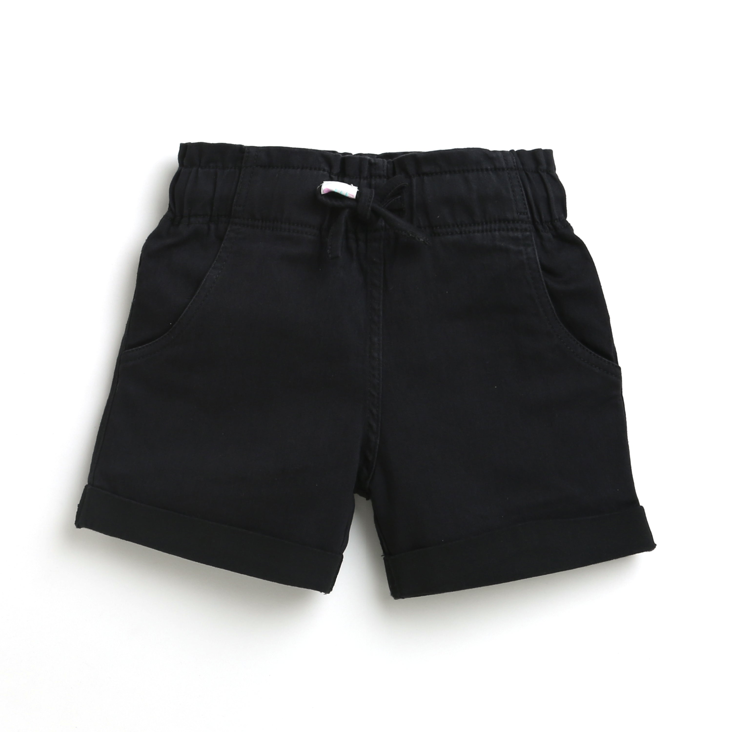 Tiny Girl Black Waist Elastic Pants With Side Pocket