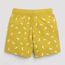 Tiny Girl Mustard Colour Printed Shorts