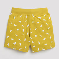 Tiny Girl Mustard Colour Printed Shorts