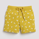 Tiny Girl Mustard Colour Printed Shorts