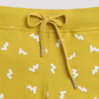 Tiny Girl Mustard Colour Printed Shorts