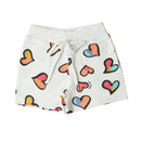 Off White Shorts Heart Printed Regular Fit