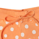 Peach Small Dots Printed Shorts In Regular Fit