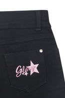 Tiny Girl Black Shorts & Back Pocket With Beautiful Embroidery