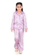 Barbie Printed Night Suit with Full Pant - Purple