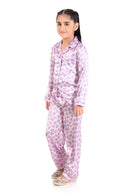 Barbie Printed Night Suit with Full Pant - Purple