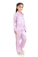 Barbie Printed Night Suit with Full Pant - Purple