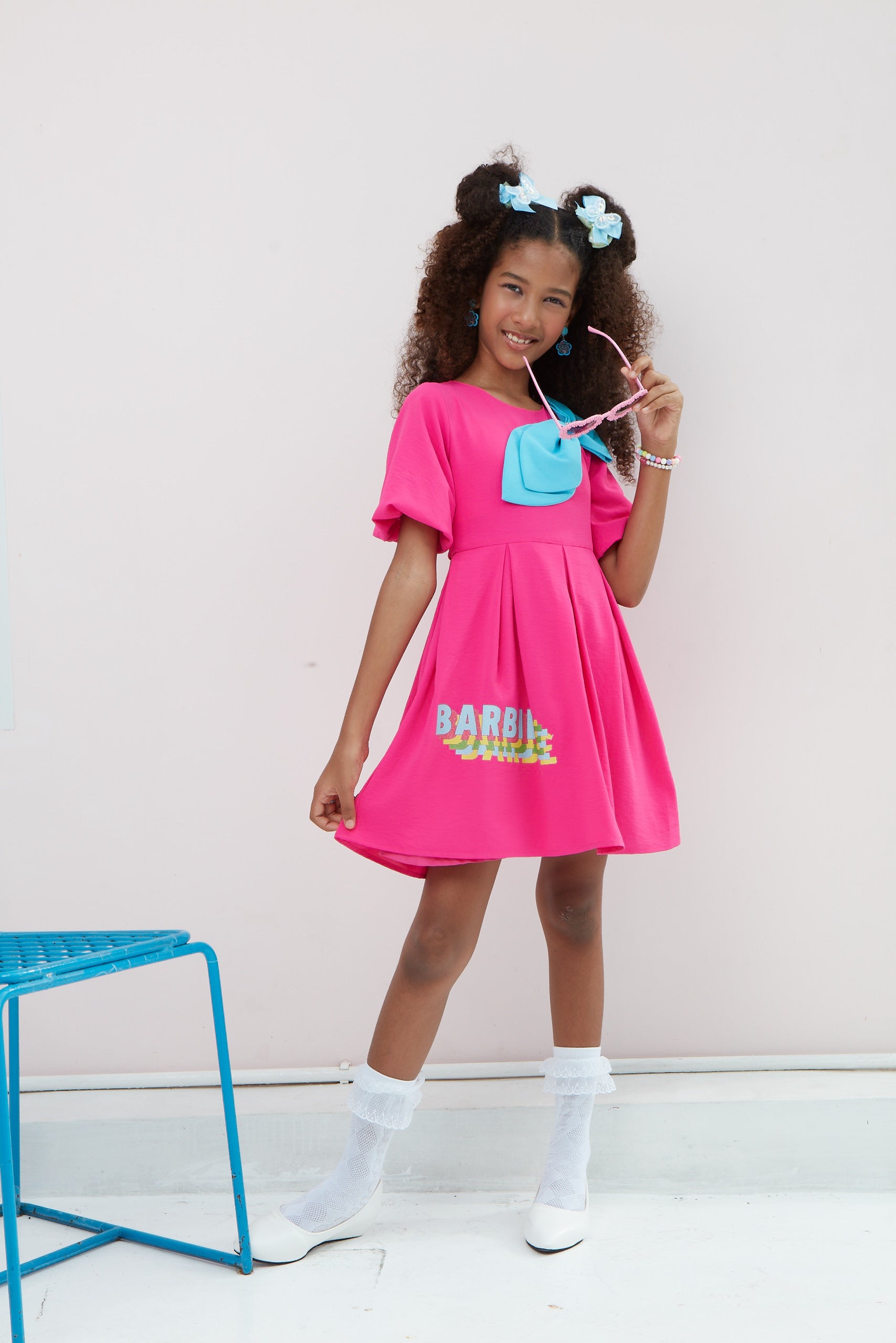 Barbie Frock with Contrast Bow Style