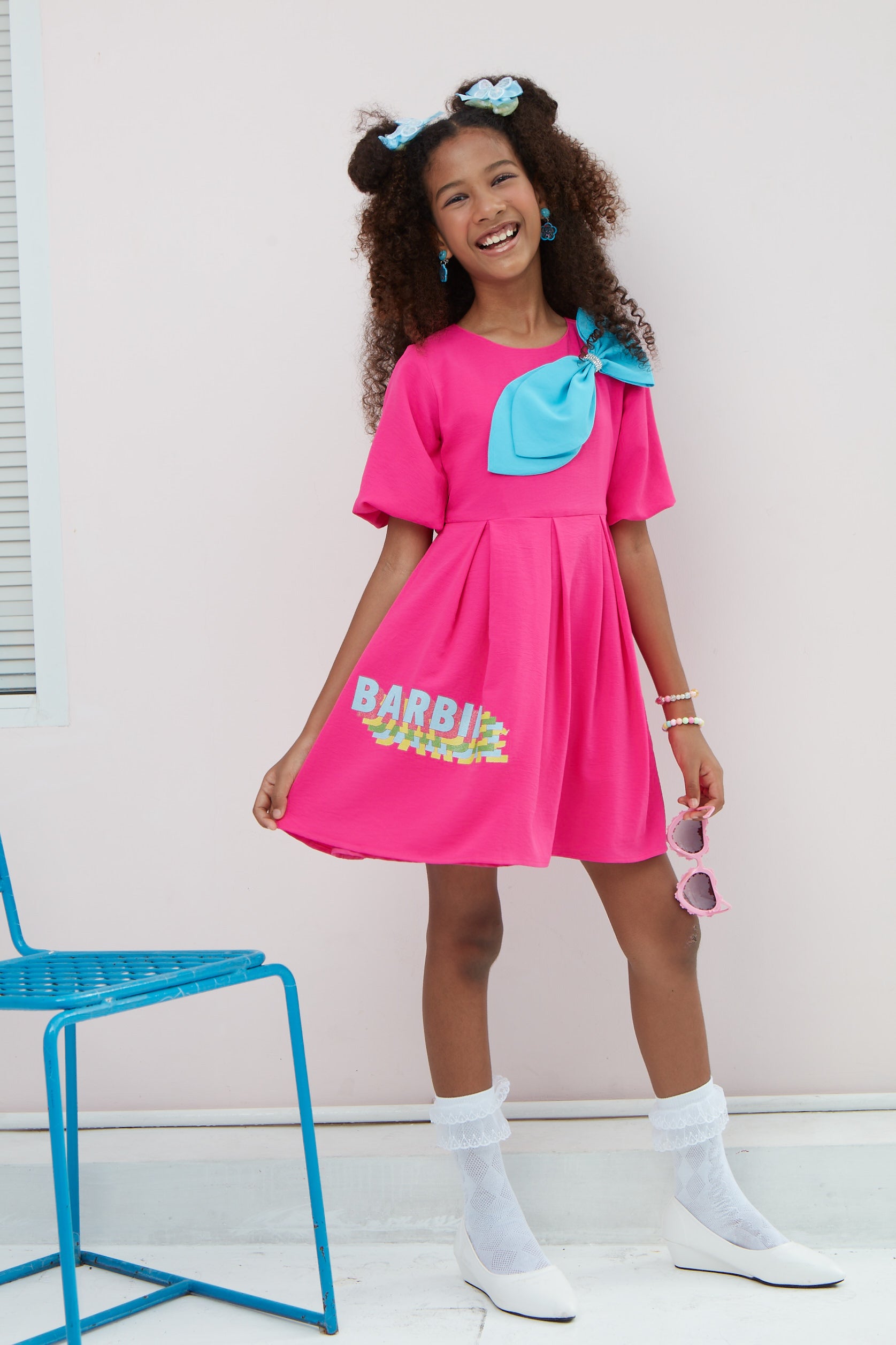 Barbie Frock with Contrast Bow Style