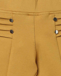 Tiny Girl Mustard Capri Has A Slip On Closure With Front Buttons