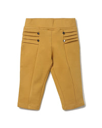 Tiny Girl Mustard Capri Has A Slip On Closure With Front Buttons